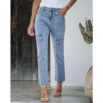 Stylish GRAPENT Women’s Cargo Jeans for Everyday Wear