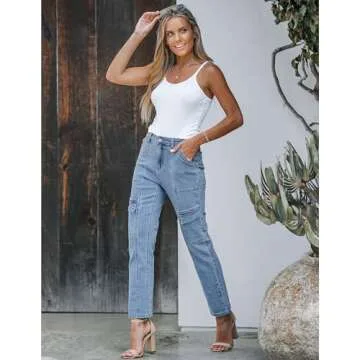 Stylish GRAPENT Women’s Cargo Jeans for Everyday Wear