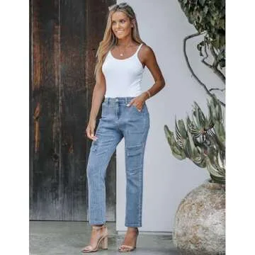Stylish GRAPENT Women’s Cargo Jeans for Everyday Wear