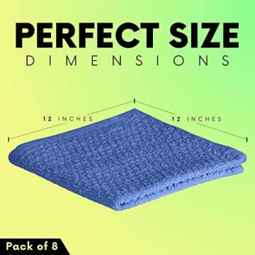 Multicolored Body Wash Cloths Washcloths Set of 8 Multipurpose Cotton Kitchen Washcloths, Bathroom Wash Cloths for Face and Body, Utility Rags - Soft and Absorbent, Washable Rags - 12 x 12 Inches