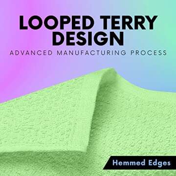 Multicolored Body Wash Cloths Washcloths Set of 8 Multipurpose Cotton Kitchen Washcloths, Bathroom Wash Cloths for Face and Body, Utility Rags - Soft and Absorbent, Washable Rags - 12 x 12 Inches