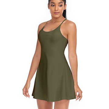 Women's Tennis Dress, Athletic Workout Sports Golf Dresses with Built-in Bra & Shorts Exercise Dress...