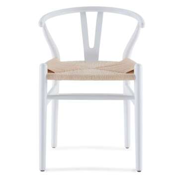 STARY Wood Wishbone Dining Room Chairs Mid Century Modern Wooden for Your Beach House, Fully Assembled