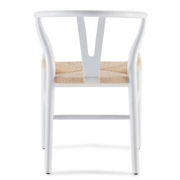 STARY Wood Wishbone Dining Room Chairs Mid Century Modern Wooden for Your Beach House, Fully Assembled