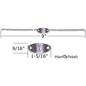 Max Petals Adjustable Xarelto Medical Alert Bracelet