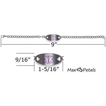 Max Petals Adjustable Xarelto Medical Alert Bracelet