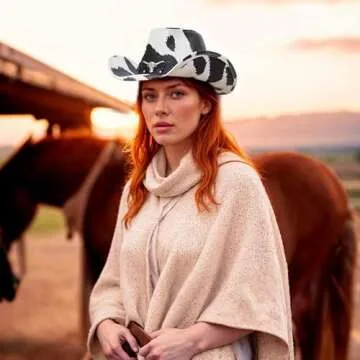 FuocoWear Brown Cowboy Hat for Women - Stylish & Functional