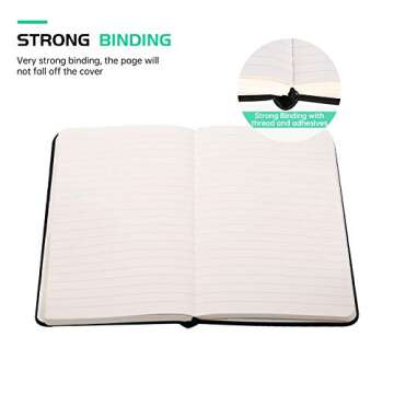 Stylish Pocket Notebook with Leather Cover, 2 Pack