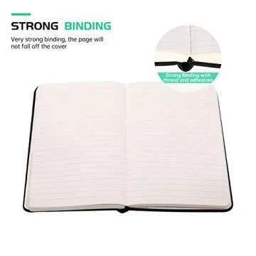 Stylish Pocket Notebook with Leather Cover, 2 Pack
