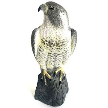 YOFIT Bird Scarecrow Fake Horned Hawk Decoy for Pest Deterrent