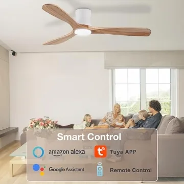 Smart 52" Ceiling Fan with Alexa & Remote Control, Modern Design