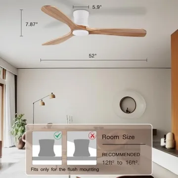 Smart 52" Ceiling Fan with Alexa & Remote Control, Modern Design