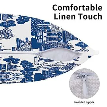 Buy Blue Willow Chinoiserie Throw Pillow Covers Stylish 18x18