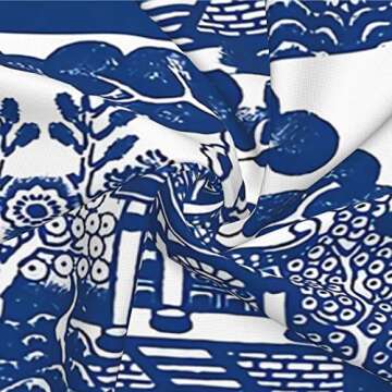 Throw Pillow Covers Blue Willow Chinoiserie Porcelain Inspiration Decorative Square Pillowcase 18 X 18 Inch with Hidden Zipper Customized Linen Cushion Cases for Couch Bed Sofa Bedroom Car Decor