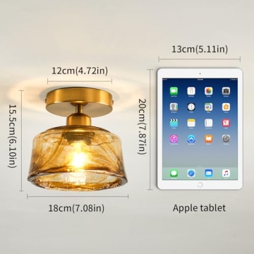 Stylish CVKASH Brass Ceiling Light Fixture for Small Spaces