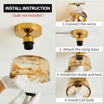 Stylish CVKASH Brass Ceiling Light Fixture for Small Spaces