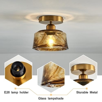 Stylish CVKASH Brass Ceiling Light Fixture for Small Spaces