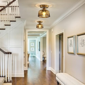 Stylish CVKASH Brass Ceiling Light Fixture for Small Spaces