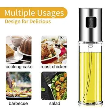 Oil Sprayer Dispenser,Olive Oil Sprayer, Spray Bottle for Oil Versatile Glass Spray Olive Oil Bottle...