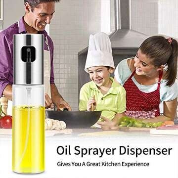 Oil Sprayer Dispenser,Olive Oil Sprayer, Spray Bottle for Oil Versatile Glass Spray Olive Oil Bottle for Cooking,Vinegar Bottle Glass,for Cooking,Baking,Roasting,Grilling