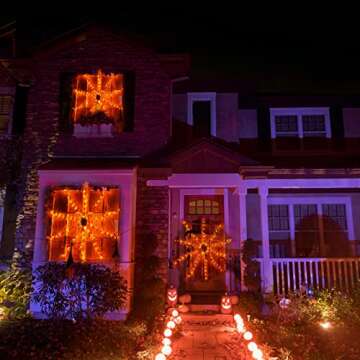 Halloween Spider Web Lights - 80 LED Orange Lights