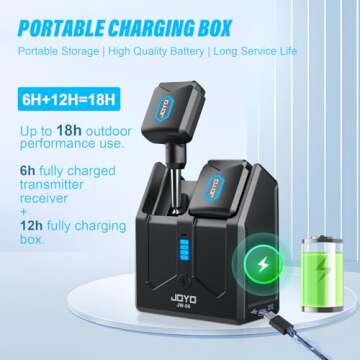5.8Ghz Wireless Guitar Transmitter Receiver Guitar System with Charging Box for Electric Guitar Bass 4 Audio Channels (JW-06)