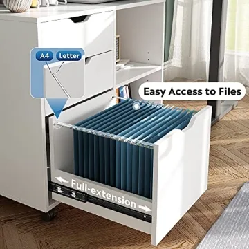 DEVAISE Stylish 3-Drawer Wood File Cabinet for Home Office