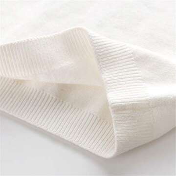 Pullover Sweater for Girls Baby Toddler Knit Crewneck Sweater Sweatshirt Winter Clothes Tops Outfits White