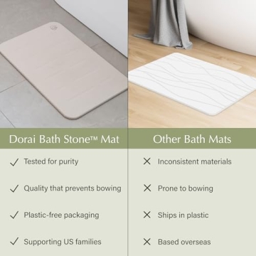 Dorai Home Bath Stone Mat | Quick Dry, Non-Slip & Stylish