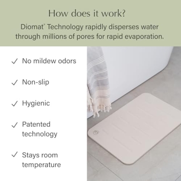 Dorai Home Bath Stone Mat | Quick Dry, Non-Slip & Stylish
