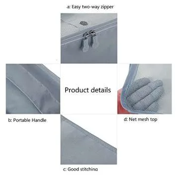 Travel Luggage Packing Organizer, Packing Cubes, Luggage Organizer Bag, Travel Bag for Packing, Luggage Cube, Suitcase Pouch, Laundry Pouch Travel Bag-Pack of 7 (Grey)