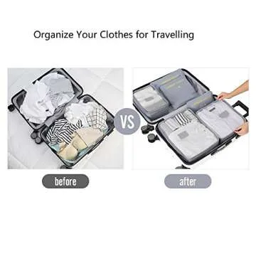 Travel Luggage Packing Organizer, Packing Cubes, Luggage Organizer Bag, Travel Bag for Packing, Luggage Cube, Suitcase Pouch, Laundry Pouch Travel Bag-Pack of 7 (Grey)