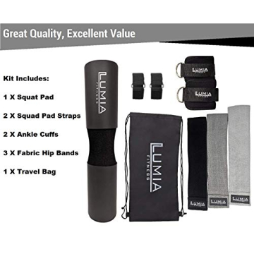 Lumia Fitness Glute Workout Kit with Resistance Bands & Ankle Straps
