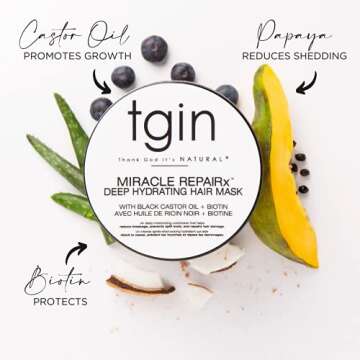 tgin Miracle RepaiRx Strengthening CPR Protein Treatment & Deep Hydrating Hair Mask, for Curly, Coily and Wavy Hair, Repairs, Protects, and Restores Damaged Hair, 12 oz, (Set)