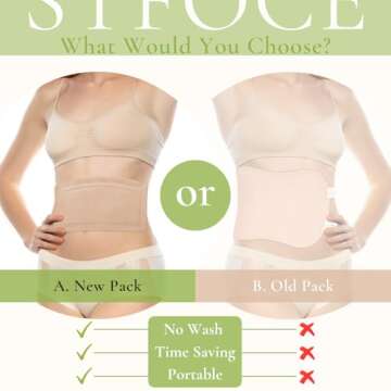 STFOCE 10pcs Castor Oil Pack Wrap, Large Castor Oil Pack Self-Adhesive, 11.8"x6.3", Anti Leakage, No Wash, Portable (Oil Not Included)