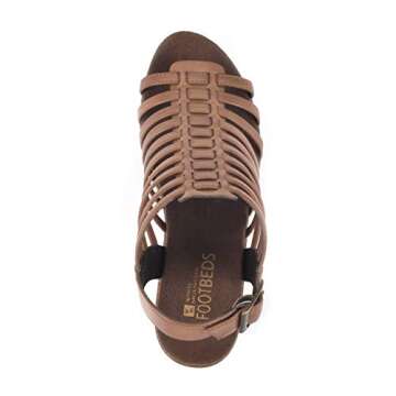 WHITE MOUNTAIN Shoes Astonish Women's Platform Heel Sandal, Dk.Tan.Burn/Smooth, 7.5 M