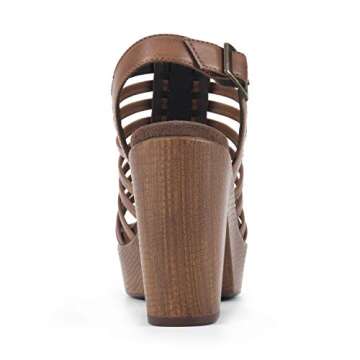 WHITE MOUNTAIN Shoes Astonish Women's Platform Heel Sandal, Dk.Tan.Burn/Smooth, 7.5 M