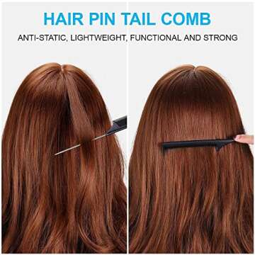 Topsy Tail Hair Tool Set by IKOCO - 400pcs Hair Bands, 2pcs Loop Styling Tools, Rat Tail Comb, (200pcs Each) Clear and Black Elastics