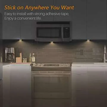 STAR-SPANGLED 5 Pack 2.8” Push Tap Lights, Stick on Touch Puck Lights AAA Battery Operated, LED Sticky Button Lamps for Classroom, Kitchen, Under Cabinet, Closet (Golden, Warm White)