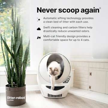 Litter-Robot 3 Connect by Whisker, Beige - Automatic, Self-Cleaning Cat Litter Box, Helps Reduce Lit...
