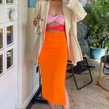 heyheyshine Patchwork Y2K Midi Dress for Summer Fun