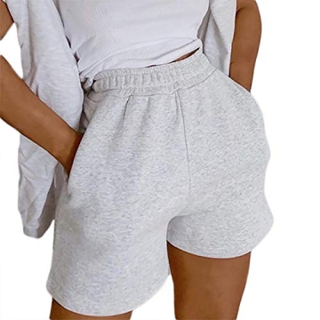 Yuemengxuan Women's Cotton Blend Casual Sports Shorts with Pockets - Perfect for Summer & Workouts
