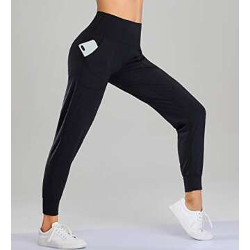 Oalka Women's Joggers High Waist for Comfort and Style