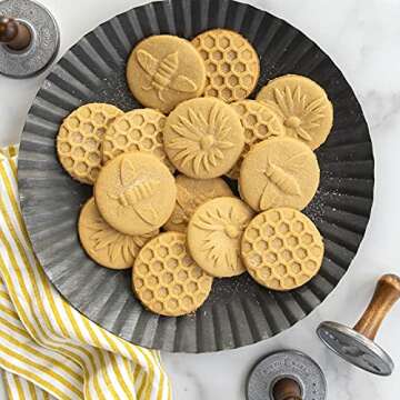 Nordic Ware 01250 Honey Bee Cookie Stamps, Set of 3, Grey