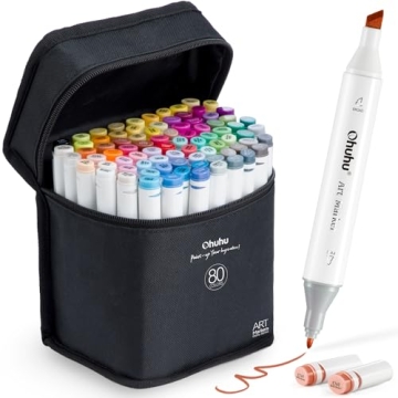 Ohuhu 80-Color Alcohol Markers Set for Artists
