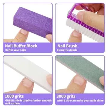 YGQQOY Nail Soaking Bowl, Acetone Proof Soak Off Bowl for Acrylic Nail Dip Powder Remover and Cuticle Remover, Manicure Set with Manicure Bowl Cuticle Oil and Nail File Buffe