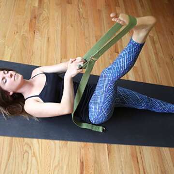 Yoga Blocks and Strap Set, Cork Yoga Blocks 2 Pack with Cotton Yoga Strap, Professional Quality Props