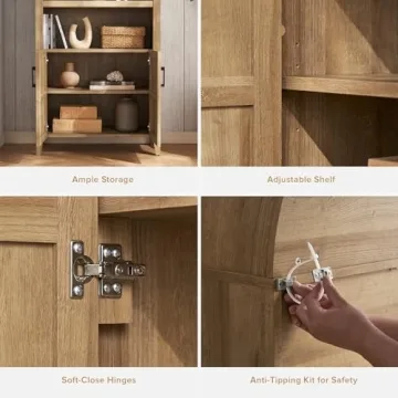 mopio Lauren 65.4" Short Arched Cabinet - Stylish Storage