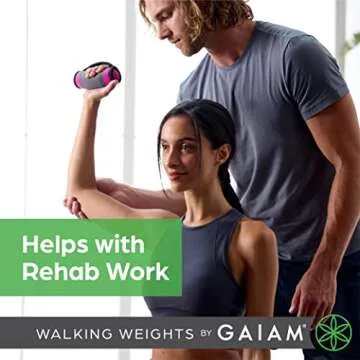 Gaiam Hand Weights for Women & Men Soft Dumbbell Walking Hand Weight Sets with Hand Strap - Walking, Running, Physical Therapy, Aerobics - 2lb Set (2 x 1lb Weights)