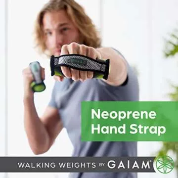 Gaiam Hand Weights for Women & Men Soft Dumbbell Walking Hand Weight Sets with Hand Strap - Walking, Running, Physical Therapy, Aerobics - 2lb Set (2 x 1lb Weights)
